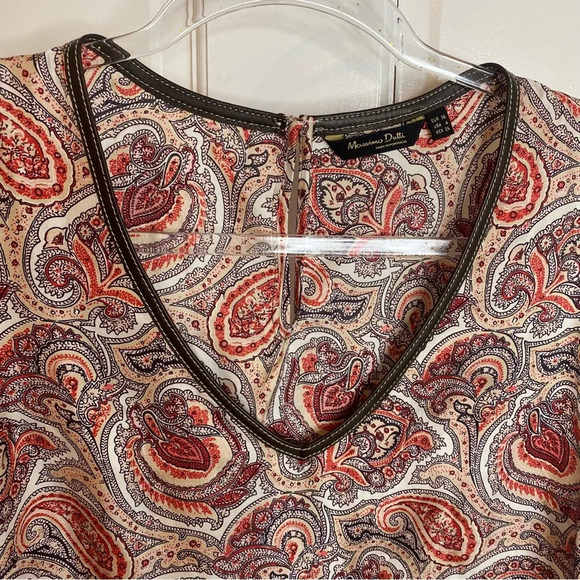 MASSIMO DUTTI 100% Silk paisley sleeveless midi bodycon dress tunic size 4 - Picture 6 of 8